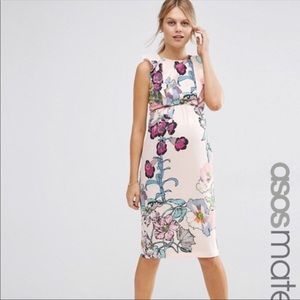 ASOS Maternity Wiggle Dress (blush floral)
